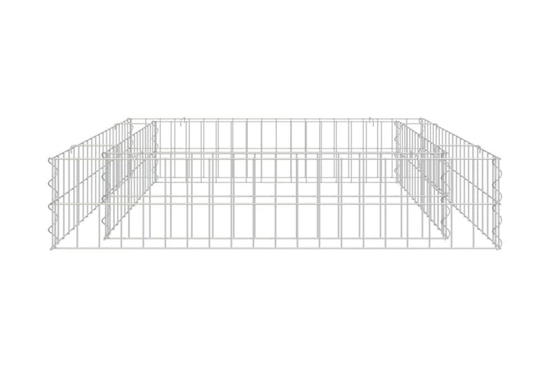 Planteringsgabion upphöjd galvaniserat stål 100x100x20 cm - Silver - Utemöbler - Övrigt utemöbler - Tillbehör - Staket & grindar