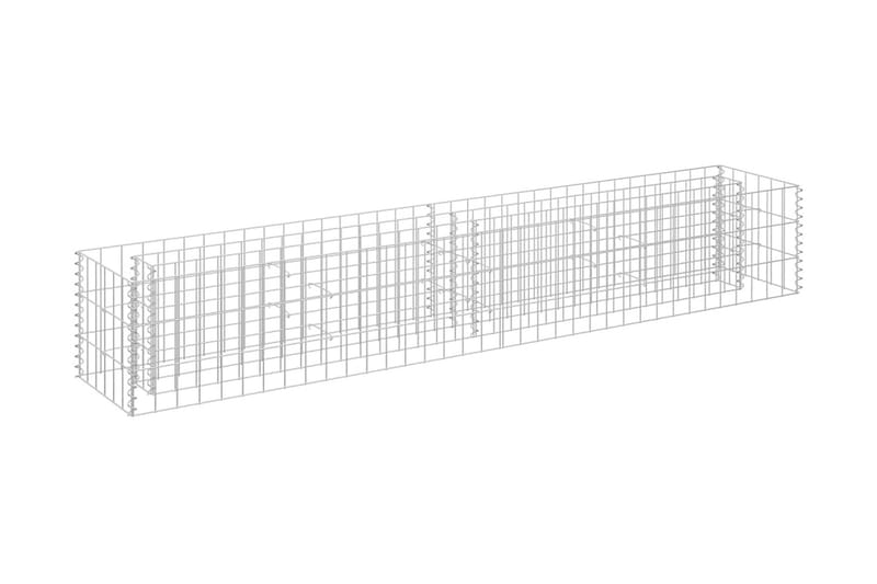 Planteringsgabion upphöjd galvaniserat stål 180x30x30 cm - Silver - Utemöbler - Övrigt utemöbler - Tillbehör - Staket & grindar