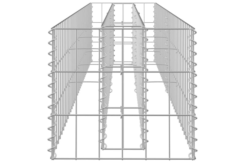 Planteringsgabion upphöjd galvaniserat stål 180x30x30 cm - Silver - Utemöbler - Övrigt utemöbler - Tillbehör - Staket & grindar