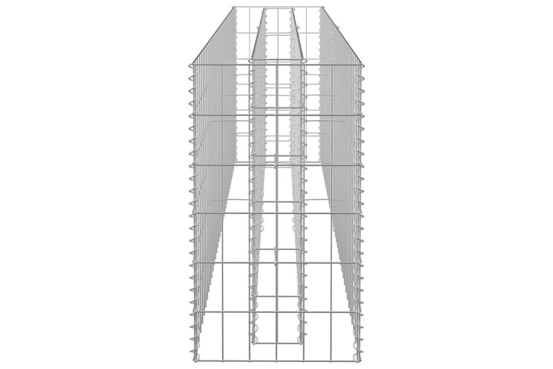 Planteringsgabion upphöjd galvaniserat stål 180x30x60 cm - Silver - Utemöbler - Övrigt utemöbler - Tillbehör - Staket & grindar
