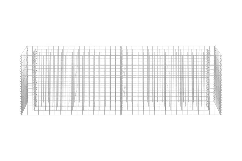 Planteringsgabion upphöjd galvaniserat stål 180x30x60 cm - Silver - Utemöbler - Övrigt utemöbler - Tillbehör - Staket & grindar