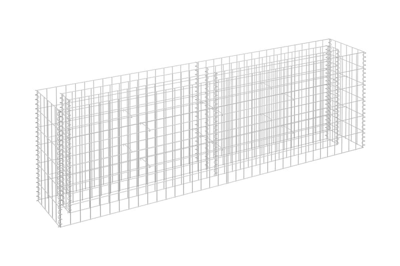 Planteringsgabion upphöjd galvaniserat stål 180x30x60 cm - Silver - Utemöbler - Övrigt utemöbler - Tillbehör - Staket & grindar