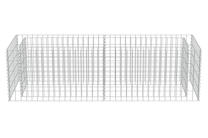 Planteringsgabion upphöjd galvaniserat stål 180x50x50 cm - Silver - Utemöbler - Övrigt utemöbler - Tillbehör - Staket & grindar