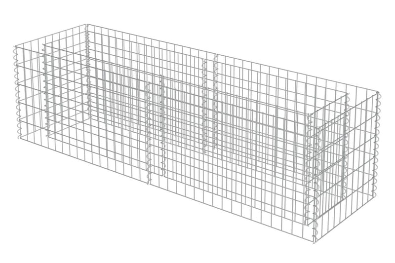 Planteringsgabion upphöjd galvaniserat stål 180x50x50 cm - Silver - Utemöbler - Övrigt utemöbler - Tillbehör - Staket & grindar