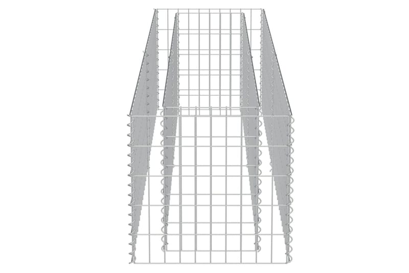 Planteringsgabion upphöjd galvaniserat stål 180x50x50 cm - Silver - Staket & grindar