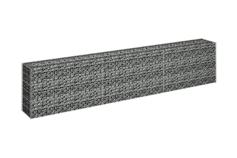 Planteringsgabion upphöjd galvaniserat stål 270x30x60 cm - Silver - Utemöbler - Övrigt utemöbler - Tillbehör - Staket & grindar