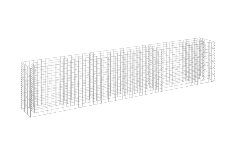 Planteringsgabion upphöjd galvaniserat stål 270x30x60 cm - Silver - Utemöbler - Övrigt utemöbler - Tillbehör - Staket & grindar