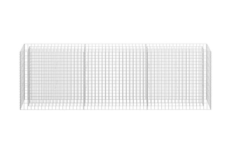 Planteringsgabion upphöjd galvaniserat stål 270x30x90 cm - Silver - Utemöbler - Övrigt utemöbler - Tillbehör - Staket & grindar