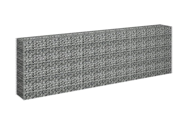 Planteringsgabion upphöjd galvaniserat stål 270x30x90 cm - Silver - Utemöbler - Övrigt utemöbler - Tillbehör - Staket & grindar