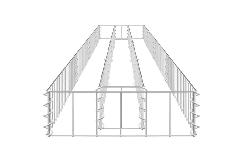 Planteringsgabion upphöjd galvaniserat stål 360x30x10 cm - Silver - Utemöbler - Övrigt utemöbler - Tillbehör - Staket & grindar