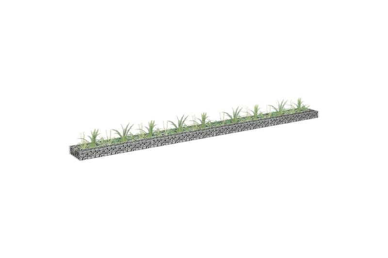 Planteringsgabion upphöjd galvaniserat stål 360x30x10 cm - Silver - Utemöbler - Övrigt utemöbler - Tillbehör - Staket & grindar