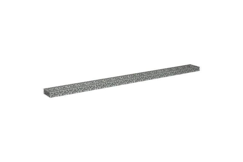 Planteringsgabion upphöjd galvaniserat stål 360x30x10 cm - Silver - Utemöbler - Övrigt utemöbler - Tillbehör - Staket & grindar