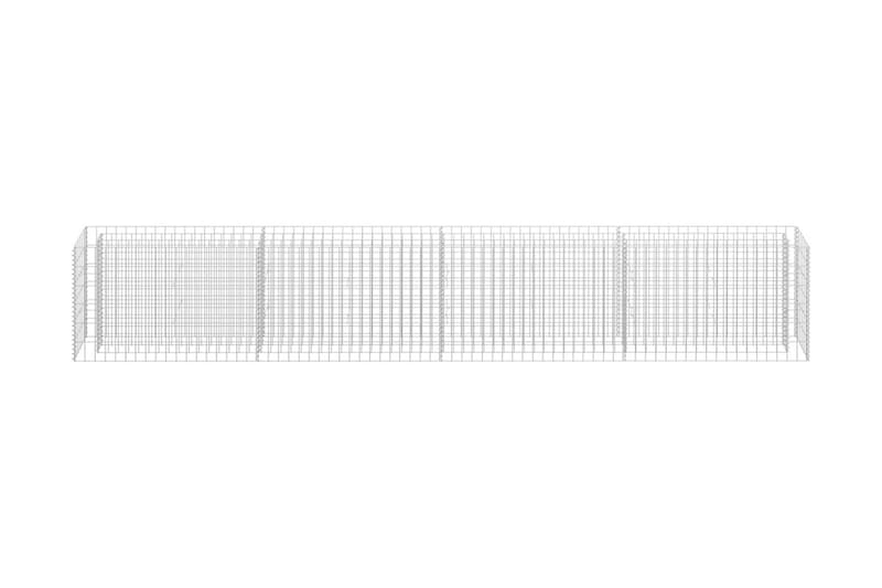 Planteringsgabion upphöjd galvaniserat stål 360x30x60 cm - Silver - Utemöbler - Övrigt utemöbler - Tillbehör - Staket & grindar