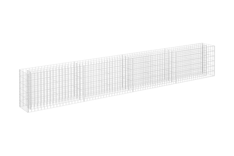 Planteringsgabion upphöjd galvaniserat stål 360x30x60 cm - Silver - Utemöbler - Övrigt utemöbler - Tillbehör - Staket & grindar