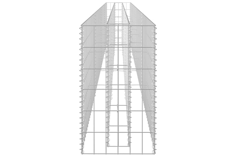 Planteringsgabion upphöjd galvaniserat stål 360x30x60 cm - Silver - Utemöbler - Övrigt utemöbler - Tillbehör - Staket & grindar