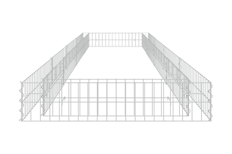 Planteringsgabion upphöjd galvaniserat stål 400x100x20 cm - Silver - Utemöbler - Övrigt utemöbler - Tillbehör - Staket & grindar