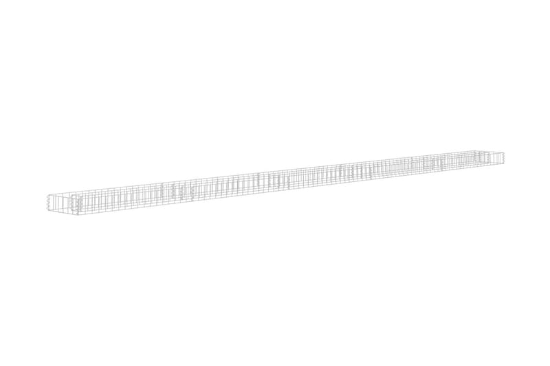 Planteringsgabion upphöjd galvaniserat stål 450x30x10 cm - Silver - Utemöbler - Övrigt utemöbler - Tillbehör - Staket & grindar