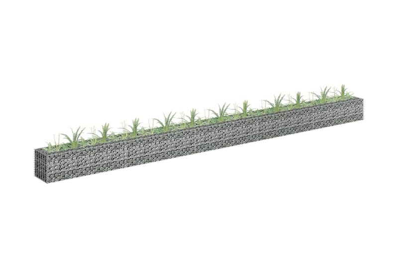Planteringsgabion upphöjd galvaniserat stål 450x30x30 cm - Silver - Utemöbler - Övrigt utemöbler - Tillbehör - Staket & grindar