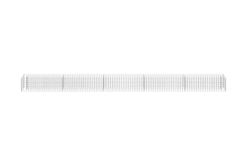 Planteringsgabion upphöjd galvaniserat stål 450x30x30 cm - Silver - Utemöbler - Övrigt utemöbler - Tillbehör - Staket & grindar
