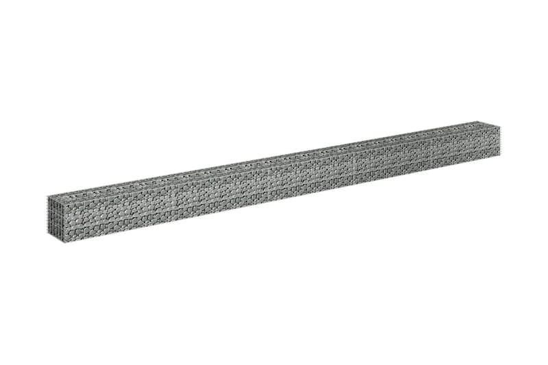 Planteringsgabion upphöjd galvaniserat stål 450x30x30 cm - Silver - Staket & grindar