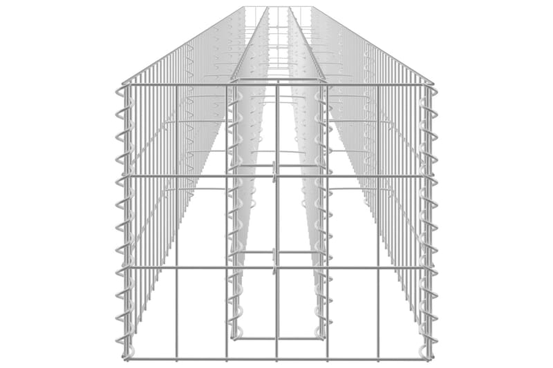Planteringsgabion upphöjd galvaniserat stål 450x30x30 cm - Silver - Utemöbler - Övrigt utemöbler - Tillbehör - Staket & grindar