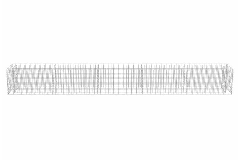 Planteringsgabion upphöjd galvaniserat stål 450x50x50 cm - Silver - Utemöbler - Övrigt utemöbler - Tillbehör - Staket & grindar