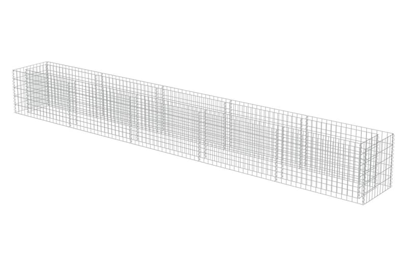 Planteringsgabion upphöjd galvaniserat stål 450x50x50 cm - Silver - Utemöbler - Övrigt utemöbler - Tillbehör - Staket & grindar