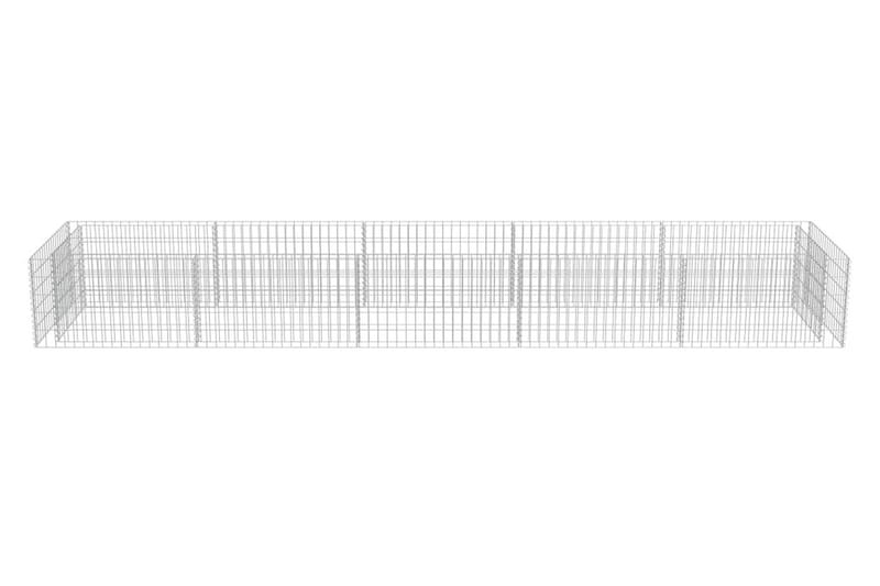 Planteringsgabion upphöjd galvaniserat stål 450x90x50 cm - Silver - Utemöbler - Övrigt utemöbler - Tillbehör - Staket & grindar