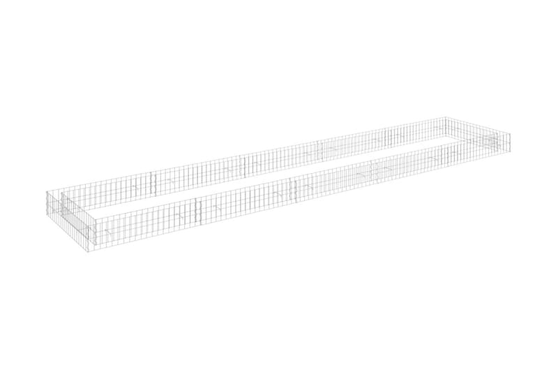 Planteringsgabion upphöjd galvaniserat stål 500x100x20 cm - Silver - Utemöbler - Övrigt utemöbler - Tillbehör - Staket & grindar