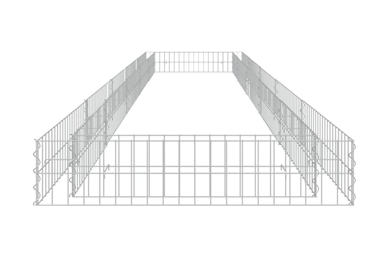 Planteringsgabion upphöjd galvaniserat stål 500x100x20 cm - Silver - Utemöbler - Övrigt utemöbler - Tillbehör - Staket & grindar