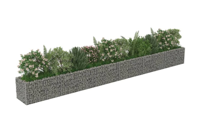 Planteringsgabion upphöjd galvaniserat stål 540x50x50 cm - Silver - Utemöbler - Övrigt utemöbler - Tillbehör - Staket & grindar