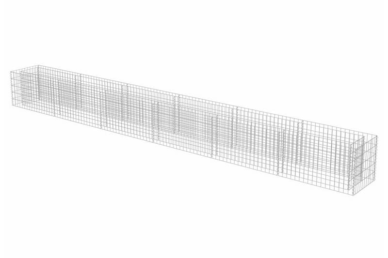 Planteringsgabion upphöjd galvaniserat stål 540x50x50 cm - Silver - Utemöbler - Övrigt utemöbler - Tillbehör - Staket & grindar