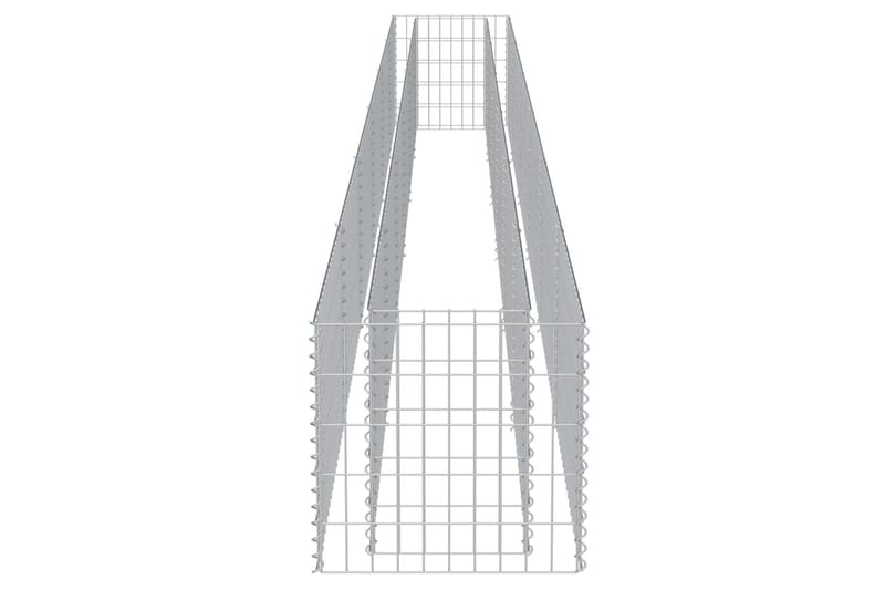 Planteringsgabion upphöjd galvaniserat stål 540x50x50 cm - Silver - Staket & grindar