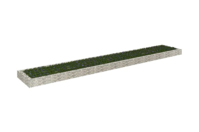 Planteringsgabion upphöjd galvaniserat stål 600x100x20 cm - Silver - Utemöbler - Övrigt utemöbler - Tillbehör - Staket & grindar