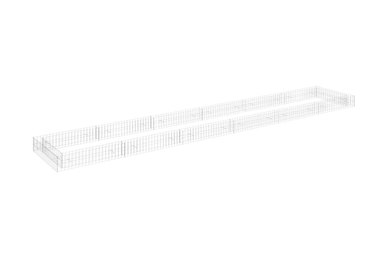 Planteringsgabion upphöjd galvaniserat stål 600x100x20 cm - Silver - Utemöbler - Övrigt utemöbler - Tillbehör - Staket & grindar