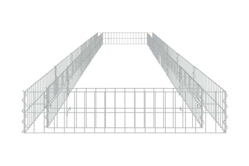 Planteringsgabion upphöjd galvaniserat stål 600x100x20 cm - Silver - Utemöbler - Övrigt utemöbler - Tillbehör - Staket & grindar