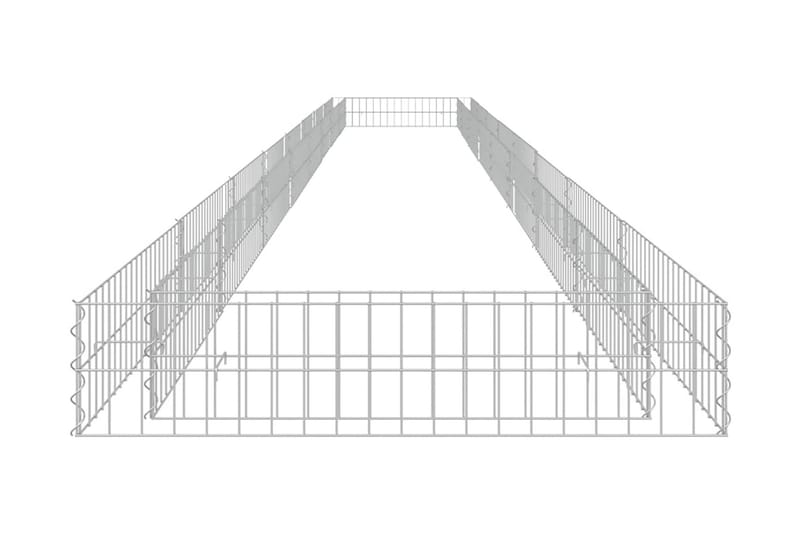 Planteringsgabion upphöjd galvaniserat stål 800x100x20 cm - Silver - Utemöbler - Övrigt utemöbler - Tillbehör - Staket & grindar