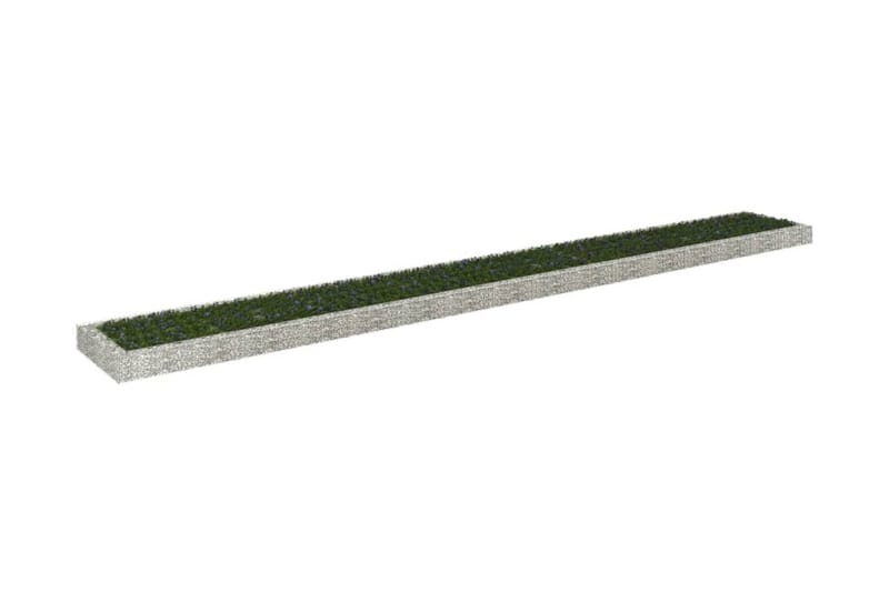 Planteringsgabion upphöjd galvaniserat stål 800x100x20 cm - Silver - Staket & grindar