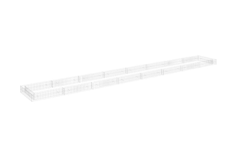Planteringsgabion upphöjd galvaniserat stål 800x100x20 cm - Silver - Utemöbler - Övrigt utemöbler - Tillbehör - Staket & grindar