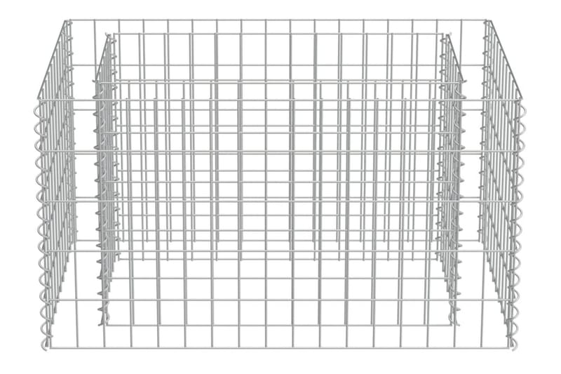 Planteringsgabion upphöjd galvaniserat stål 90x50x50 cm - Silver - Utemöbler - Övrigt utemöbler - Tillbehör - Staket & grindar