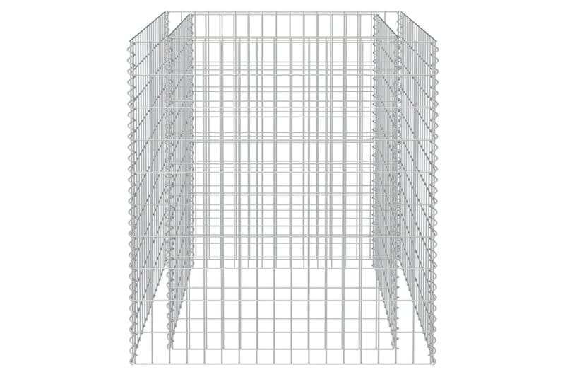 Planteringsgabion upphöjd galvaniserat stål 90x90x100 cm - Silver - Utemöbler - Övrigt utemöbler - Tillbehör - Staket & grindar