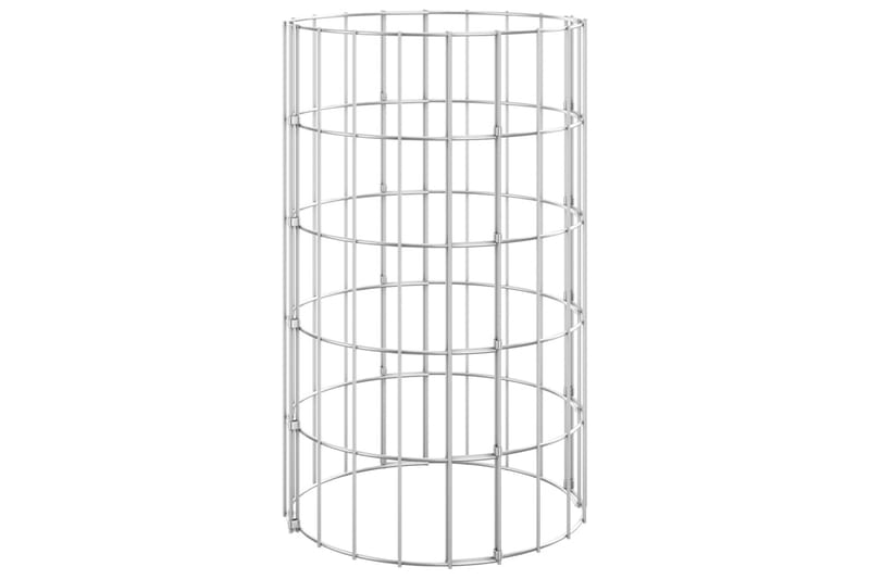Planteringsgabion upphöjd rund galvaniserat stål 30x50 cm - Silver - Utemöbler - Övrigt utemöbler - Tillbehör - Staket & grindar