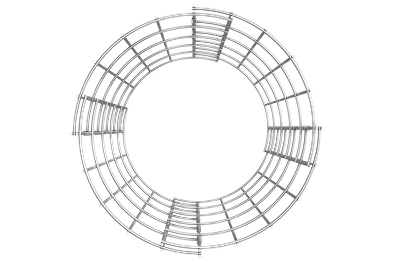 Planteringsgabion upphöjd rund galvaniserat stål 30x50 cm - Silver - Utemöbler - Övrigt utemöbler - Tillbehör - Staket & grindar