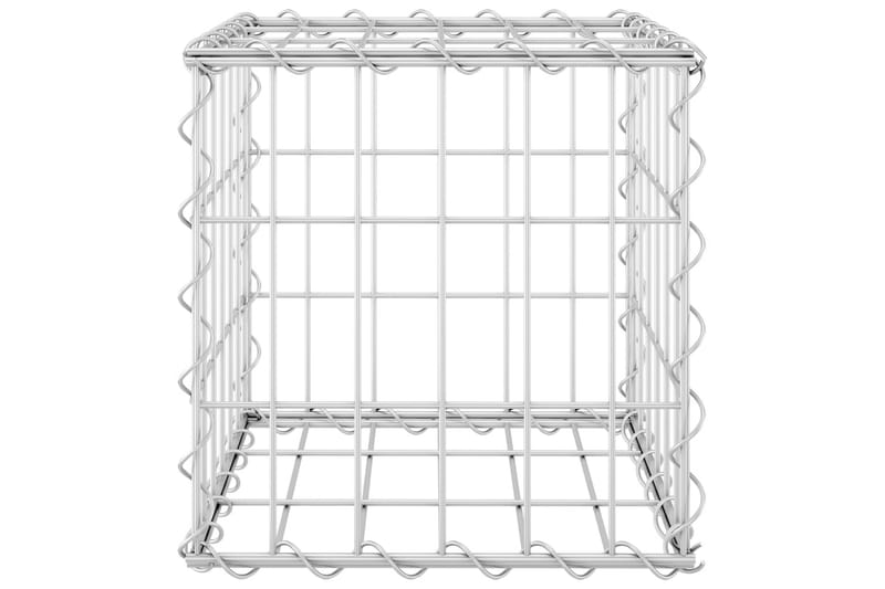 Planteringsgabion upphöjd stål 30x30x30 cm - Silver - Utemöbler - Övrigt utemöbler - Tillbehör - Staket & grindar
