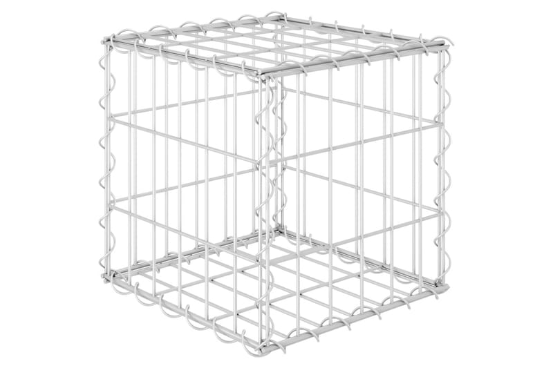 Planteringsgabion upphöjd stål 30x30x30 cm - Silver - Utemöbler - Övrigt utemöbler - Tillbehör - Staket & grindar
