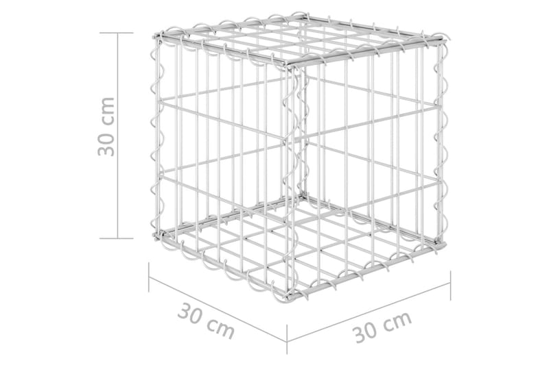 Planteringsgabion upphöjd stål 30x30x30 cm - Silver - Utemöbler - Övrigt utemöbler - Tillbehör - Staket & grindar