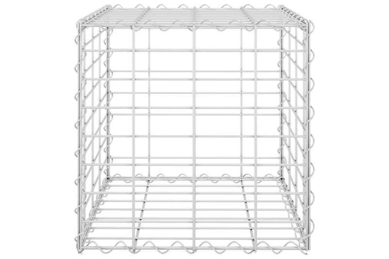 Planteringsgabion upphöjd stål 40x40x40 cm - Silver - Utemöbler - Övrigt utemöbler - Tillbehör - Staket & grindar