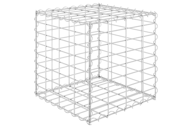 Planteringsgabion upphöjd stål 40x40x40 cm - Silver - Utemöbler - Övrigt utemöbler - Tillbehör - Staket & grindar