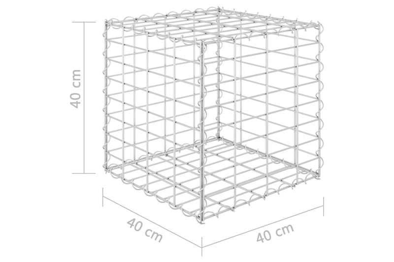 Planteringsgabion upphöjd stål 40x40x40 cm - Silver - Utemöbler - Övrigt utemöbler - Tillbehör - Staket & grindar