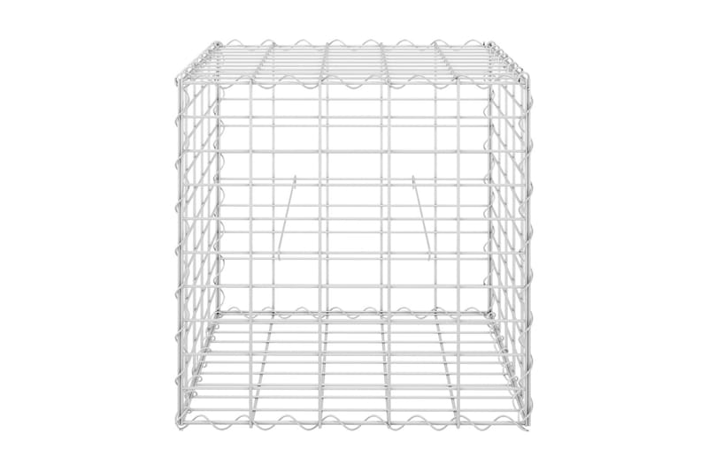Planteringsgabion upphöjd stål 50x50x50 cm - Silver - Utemöbler - Övrigt utemöbler - Tillbehör - Staket & grindar